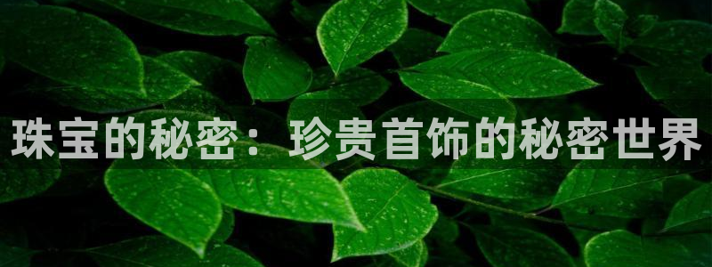 众腾娱乐注册:珠宝的秘密:珍贵首饰的秘密世界